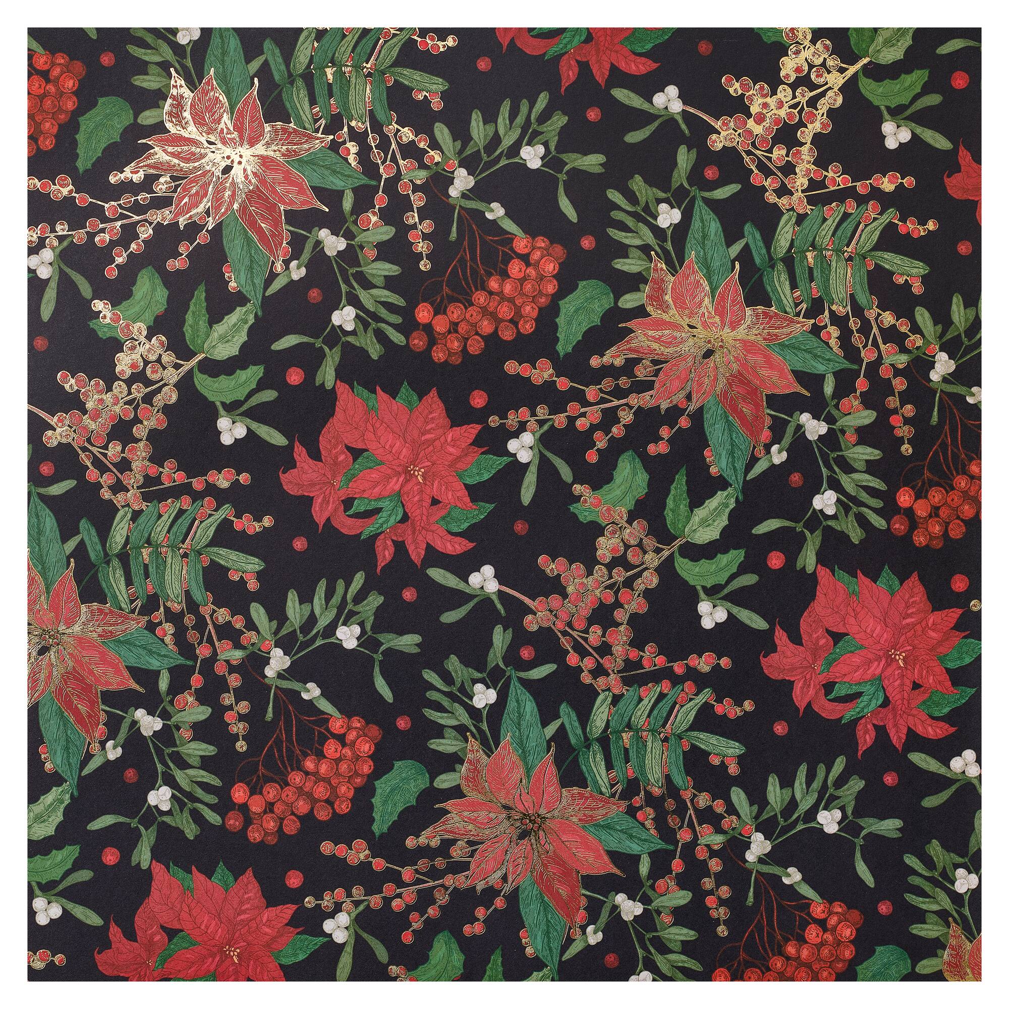 24 Pack: Poinsettia Plaid Double-Sided Cardstock Paper by Recollections™, 12" x 12"